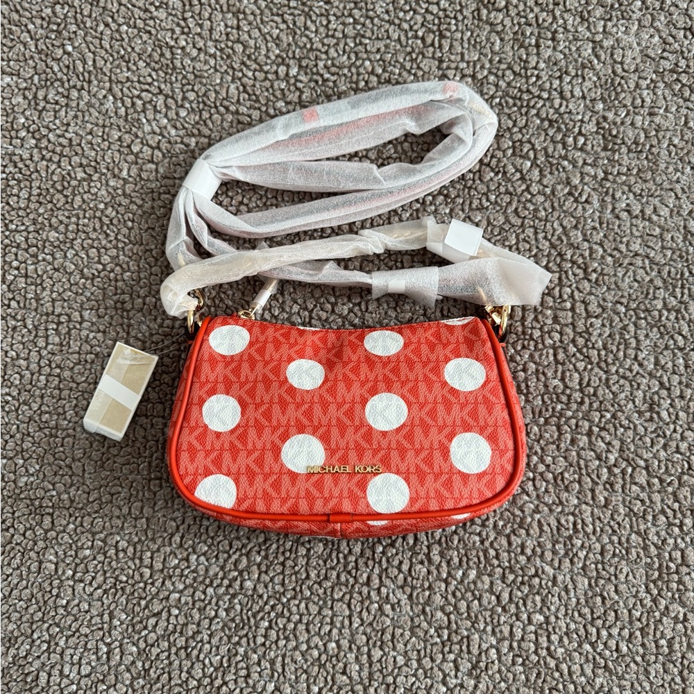 Michael Kors Carmela Small Polka Dot & Signature Logo Pochette ✨ NWT